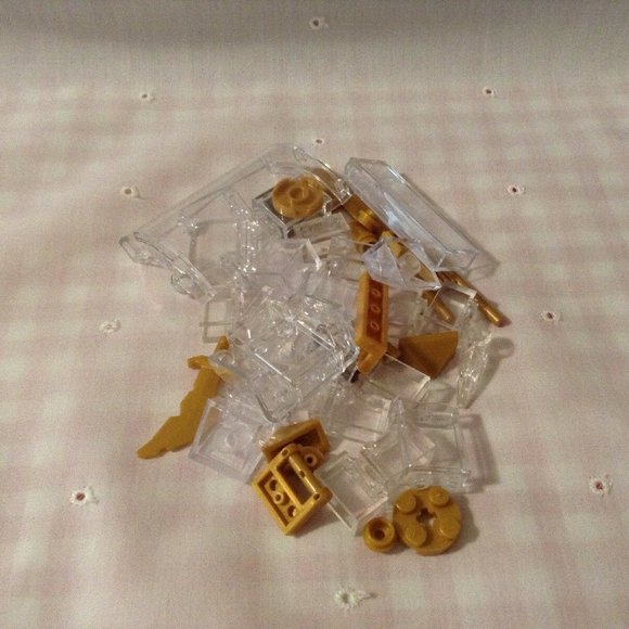 45 Authentic Transparent & Gold Lego Pieces Bricks - Picture 1 of 12